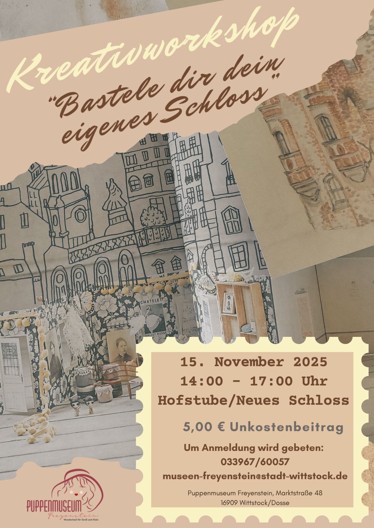 „Bastele dir dein eigenes Schloss“ – Kreativworkshop mit Schlösser- und Puppenmuseumsführung