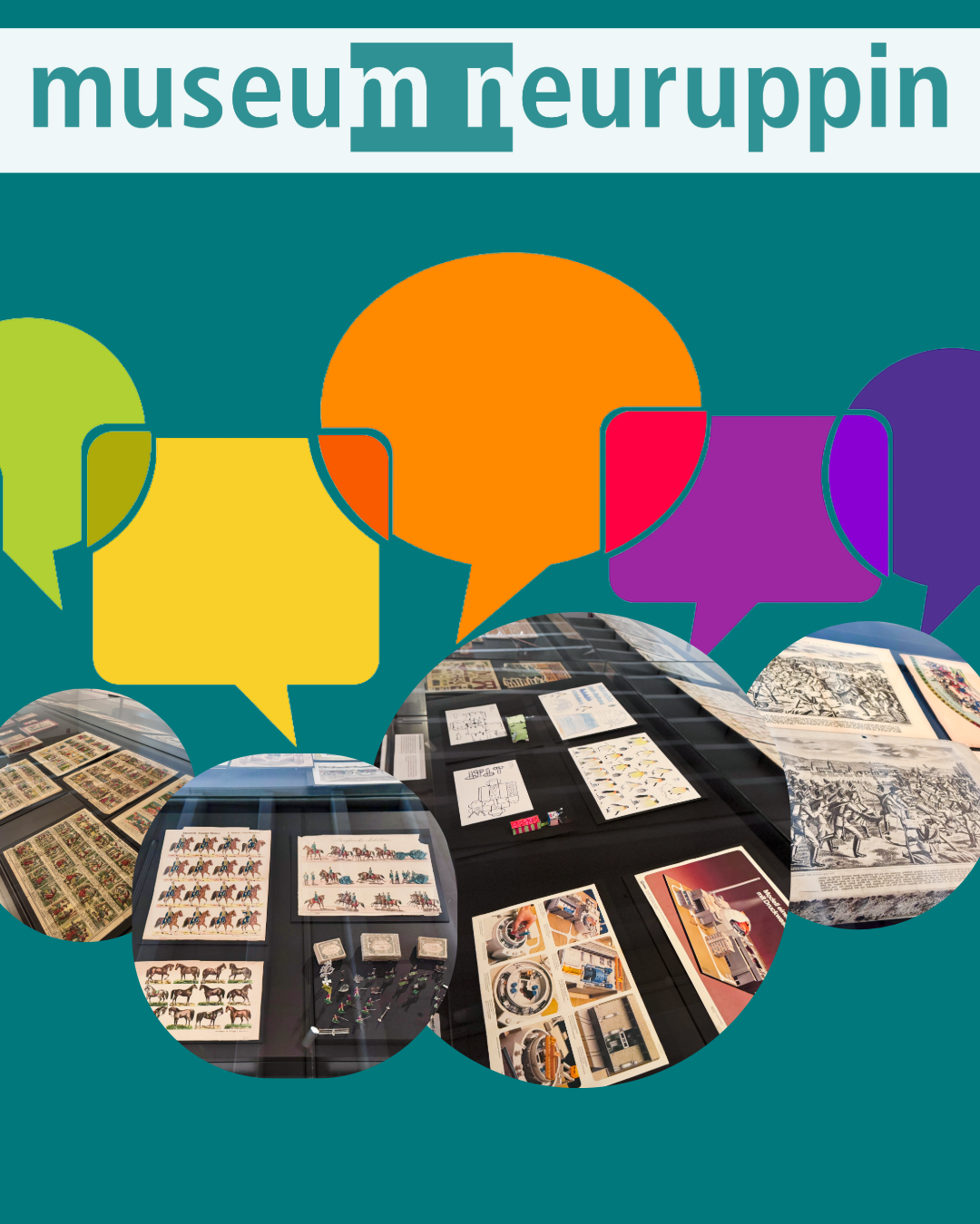 Foto: Museum Neuruppin, Bild (Sprechblasenmotiv) von Gerd Altmann auf Pixabay, Lizenz: Museum Neuruppin