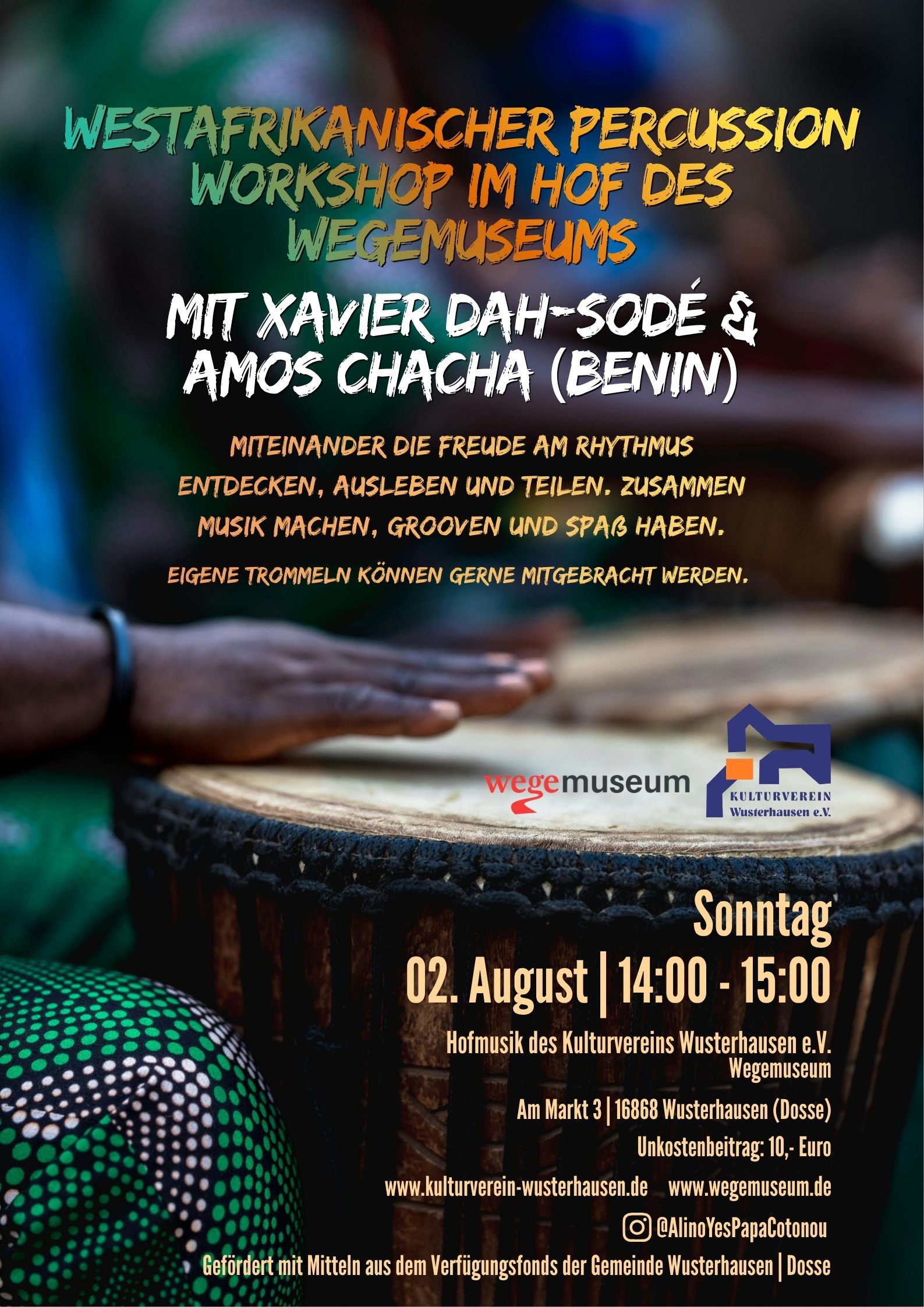Percussion-Workshop mit der Afro-Band Alino Yes Papa aus Benin
