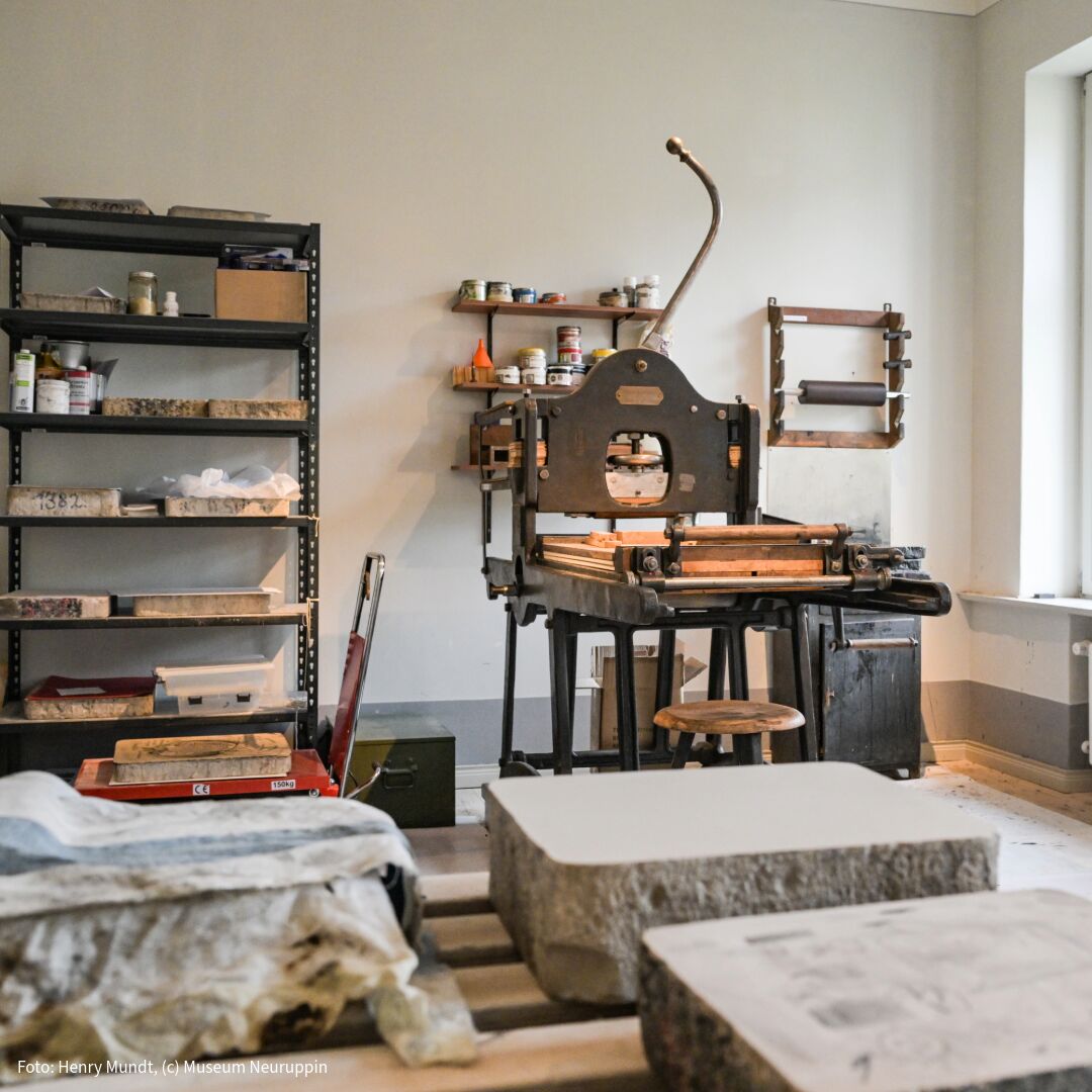 Lithografiewerkstatt Museum Neuruppin, Foto: Foto: Henry Mundt, Lizenz: (c) Museum Neuruppin